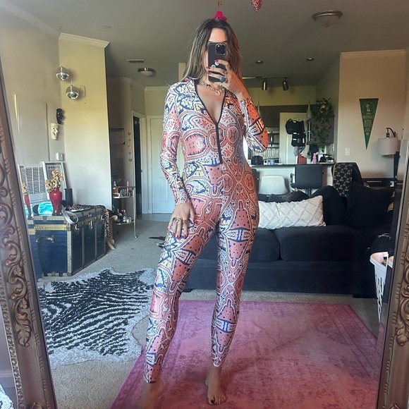 None Other - Colorful Paisley Print Jumpsuit Woman’s Size Large